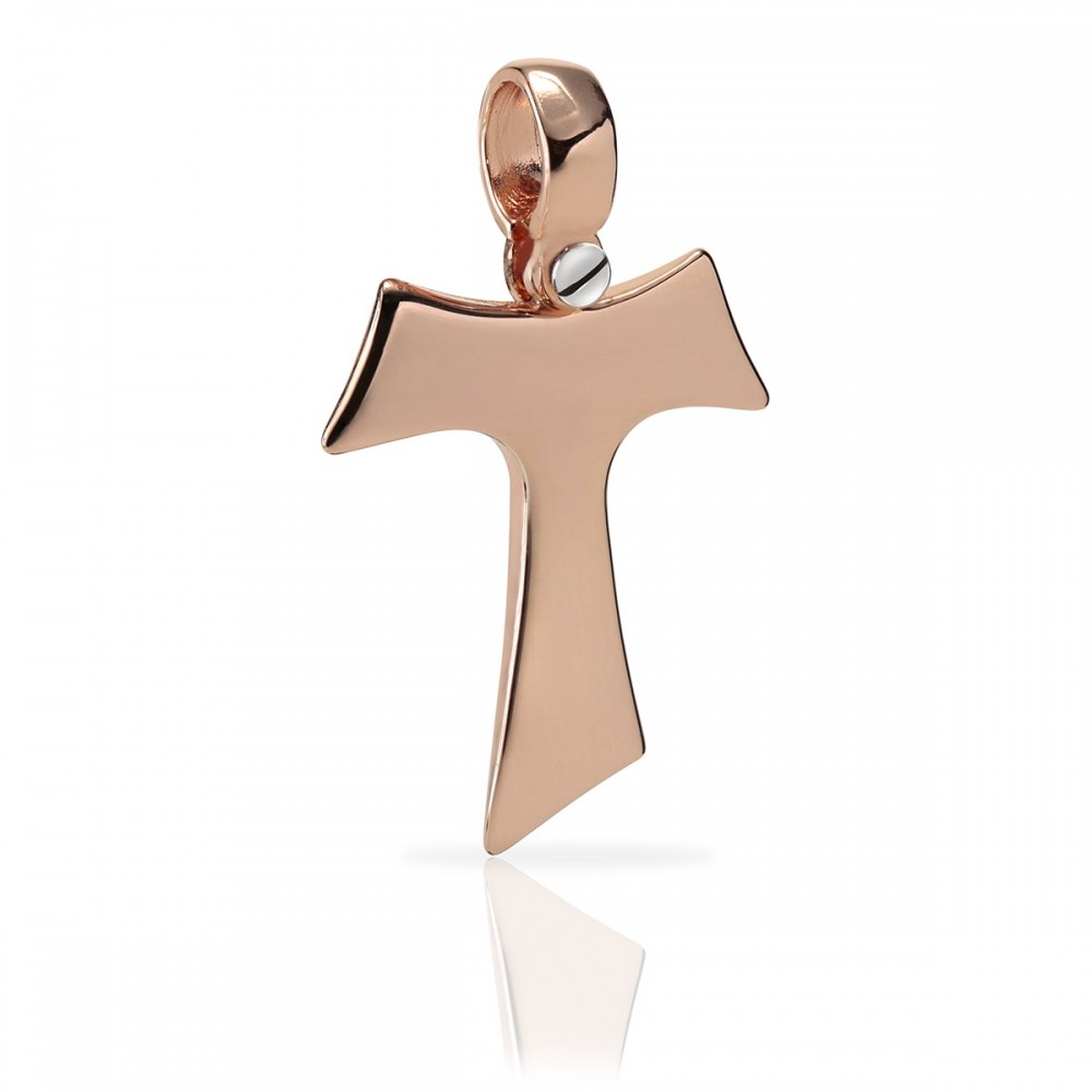 Humilis rose gold Tau cross