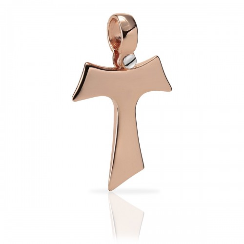 Humilis rose gold Tau cross