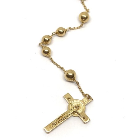 18 kt yellow gold rosary necklace