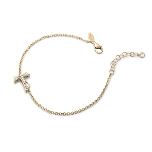 Humilis yellow golden plated sterling silver bracelet with zirconia