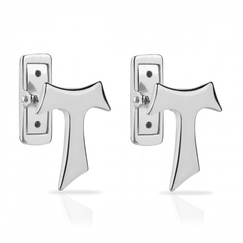 Humilis white gold Tau cufflinks