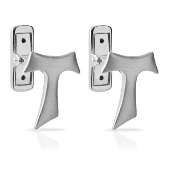 Humilis satin white gold Tau cufflinks