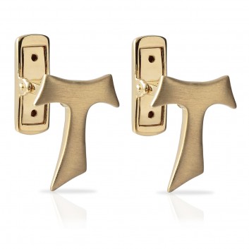 Humilis satin yellow gold Tau cufflinks