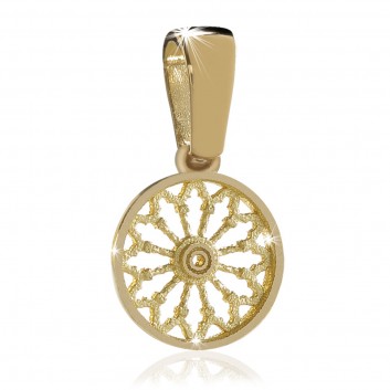 Gold plated Rose window pendant of Assisi