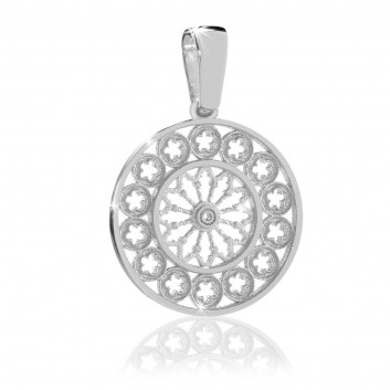 rose window pendant - white gold