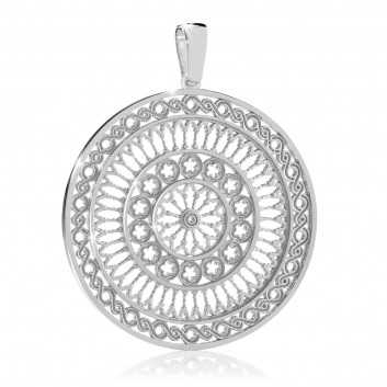 Rose window pendant white gold