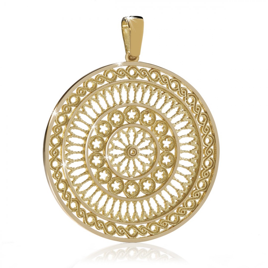 Assisi rose window jewels - gold charms