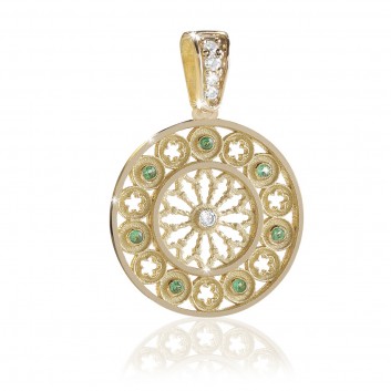 TERRA rose window pendant charm