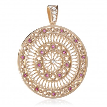 FOCU rose window pendant silver