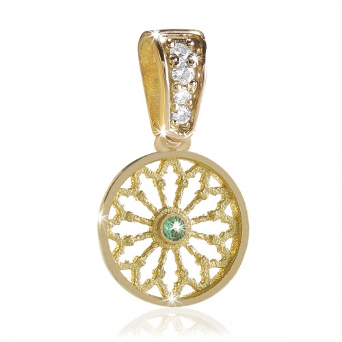 gold TERRA rose window jewel pendant