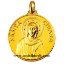 18 kt gold Saint Clare medal