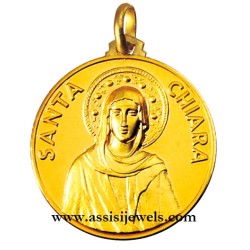 18 kt gold Saint Clare medal
