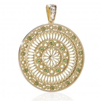 yellow gold TERRA rose window pendant