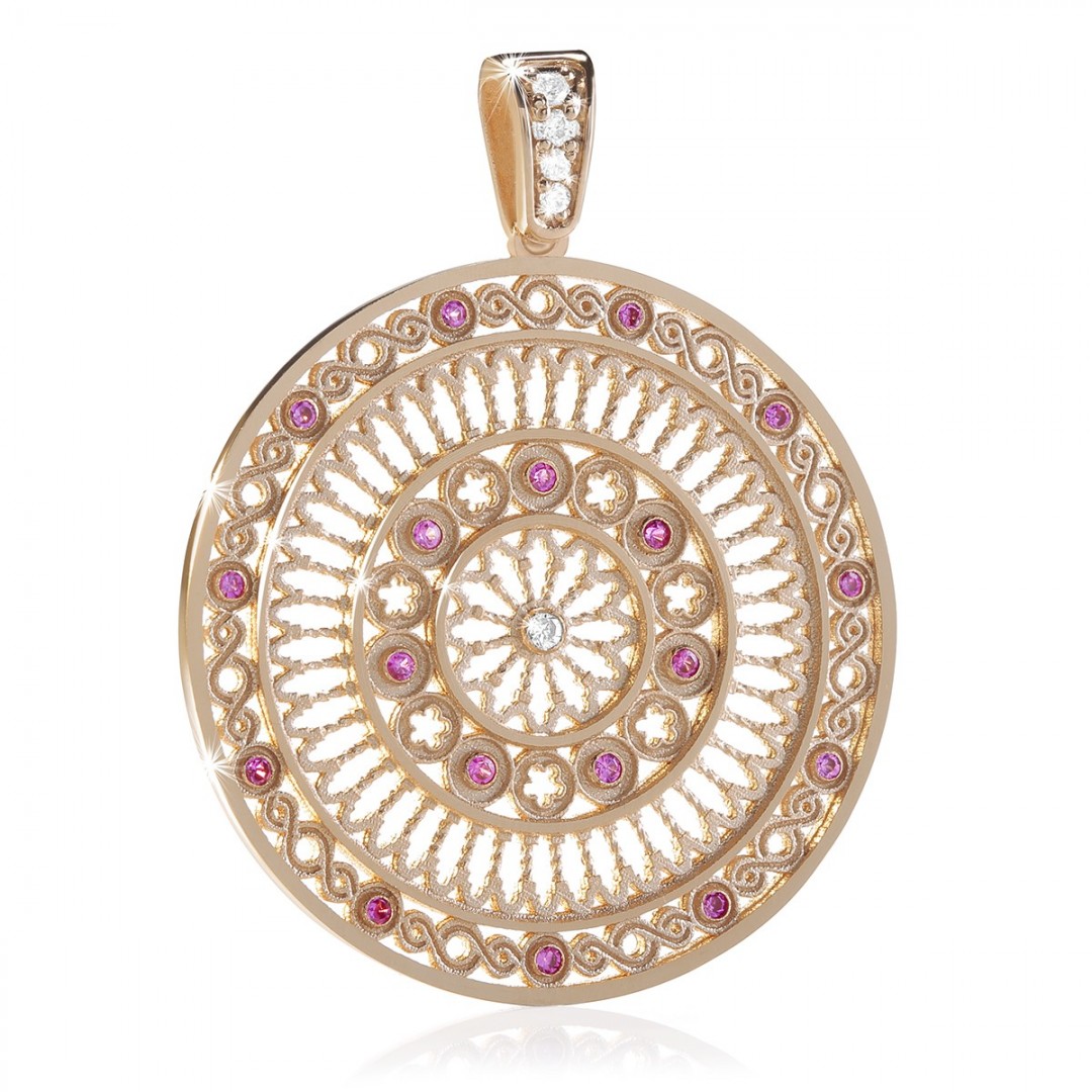 rose window pendant - Rose gold FOCU charm