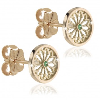 Assisi sterling silver rose window earrings