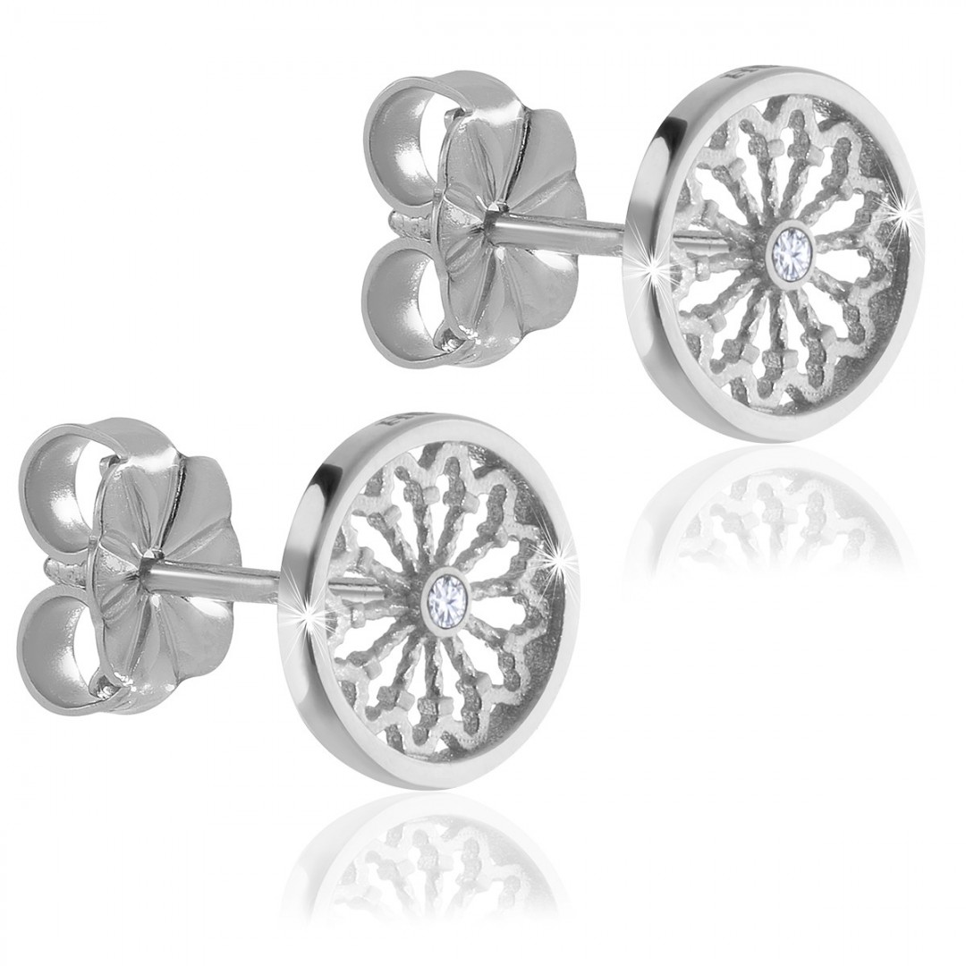 Sterling silver AERE rose window earrings