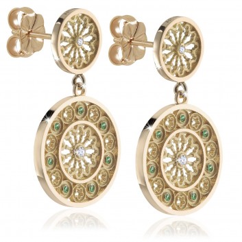 Sterling silver TERRA rose window earrings