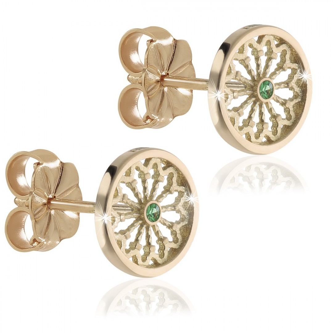 Humilis yellow gold TERRA rose window earrings