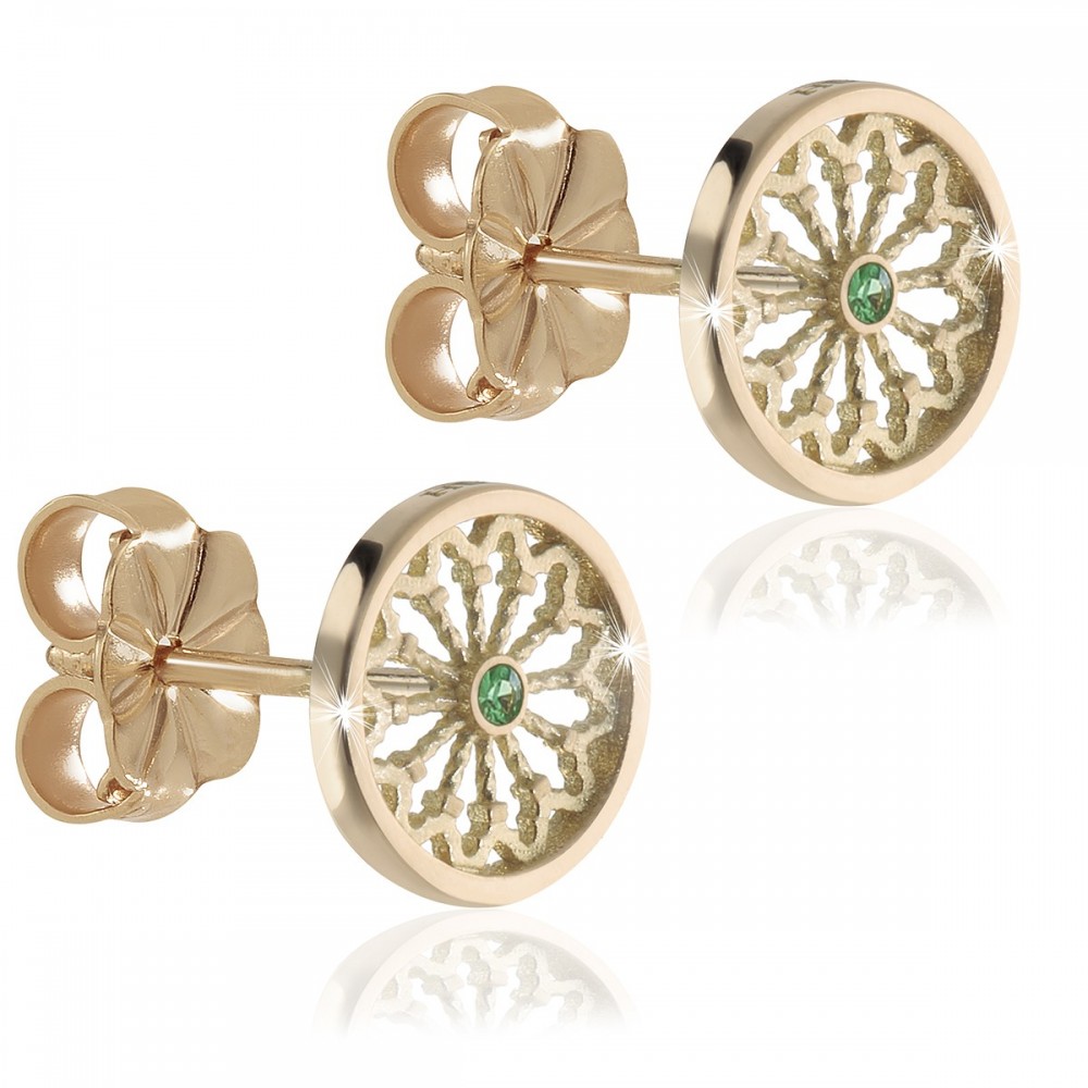 Humilis yellow gold TERRA rose window earrings