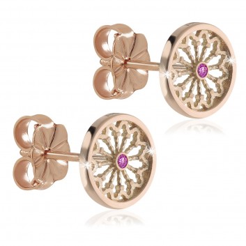 Rose gold FOCU rose window jewels earrings