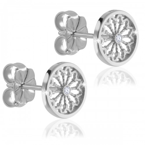 Rose window of Assisi - white gold AERE earrings