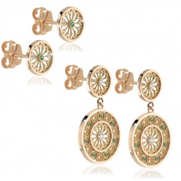 Humilis yellow gold TERRA rose window earrings