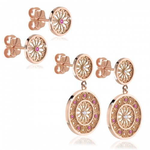 rose window of Assisi - sterling silver FOCU earrings 