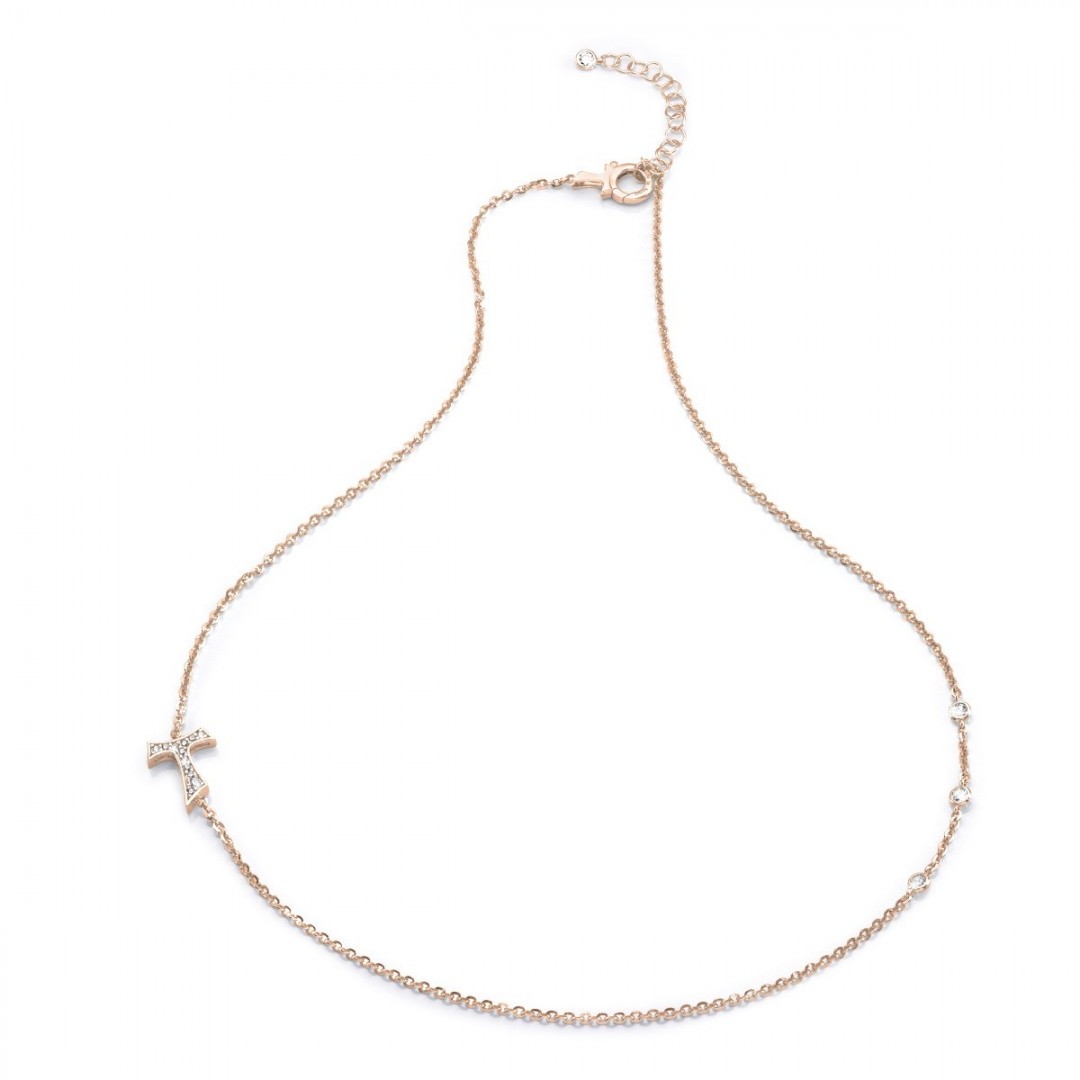Humilis rose gold plated sterling silver necklaces with zirconia