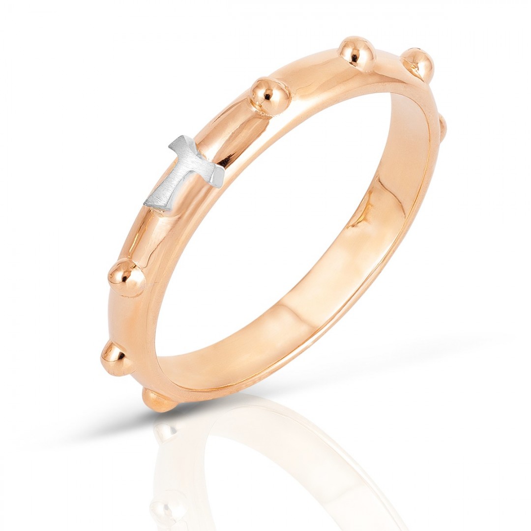 Humilis rose gold rosary ring