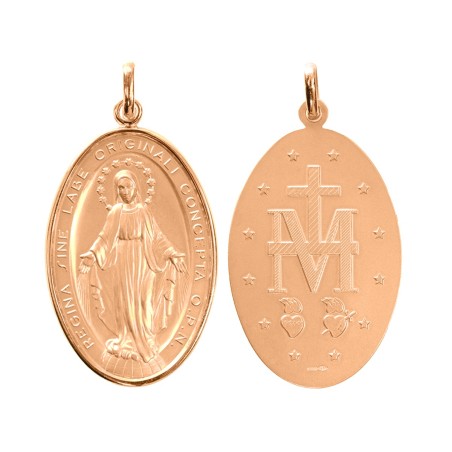 Medaglia Madonna miracolosa oro 18 kt