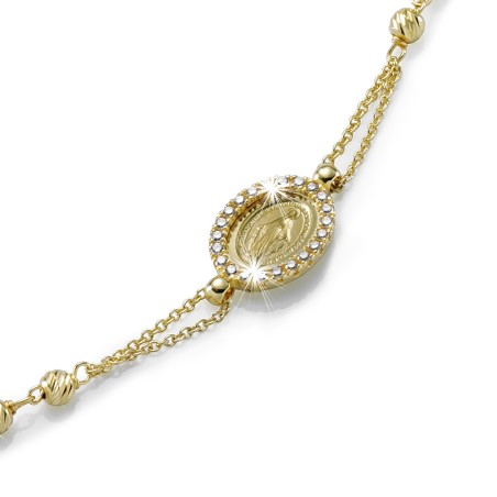18 kt yellow gold rosary necklace