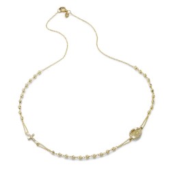 Collana rosario in oro giallo 18 kt