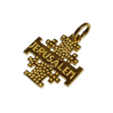 18 kt gold Gerusalem cross