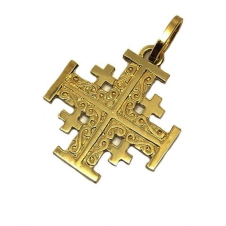 Croce di Gerusalemme in oro 18 kt