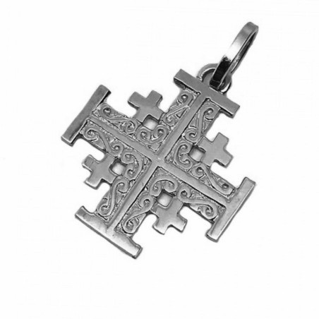 18 kt gold Gerusalem cross