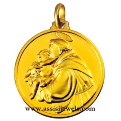 18 kt gold Saint Antony of Padova meda