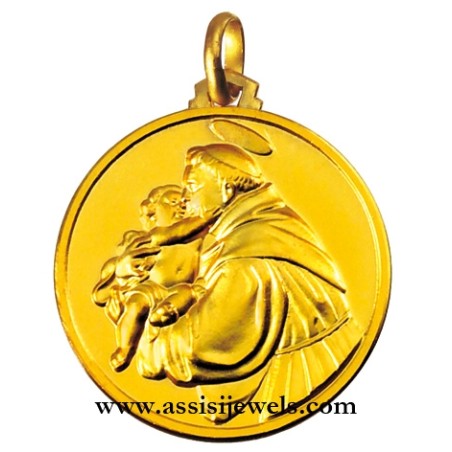 Medaglia di San Antonio di Padova oro 18 kt