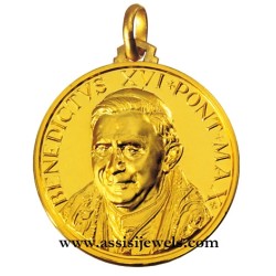 18 kt gold Pope Benedict XVI medal
