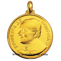 18 kt gold Pope Jhon Paul II medal