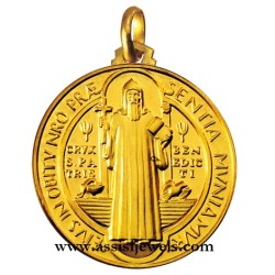 Medaglia di San Benedetto oro 18 kt