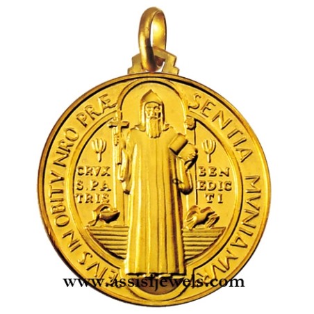 Medaglia di San Benedetto oro 18 kt