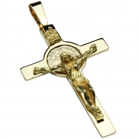 Croce di San Benedetto oro 18 kt