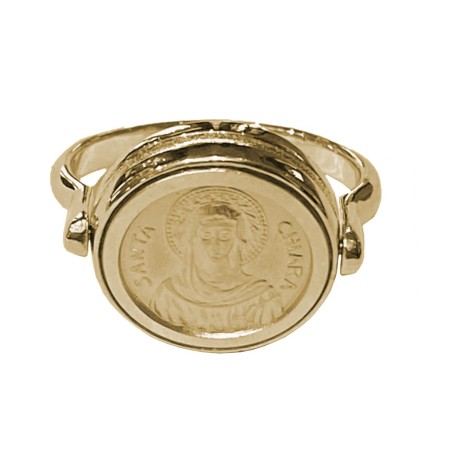 925 sterling silver Saint Francis and Saint Clare ring